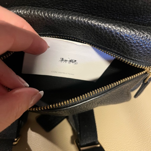 Coach mini backpack purse (black leather with gold detail) - Picture 8 of 11